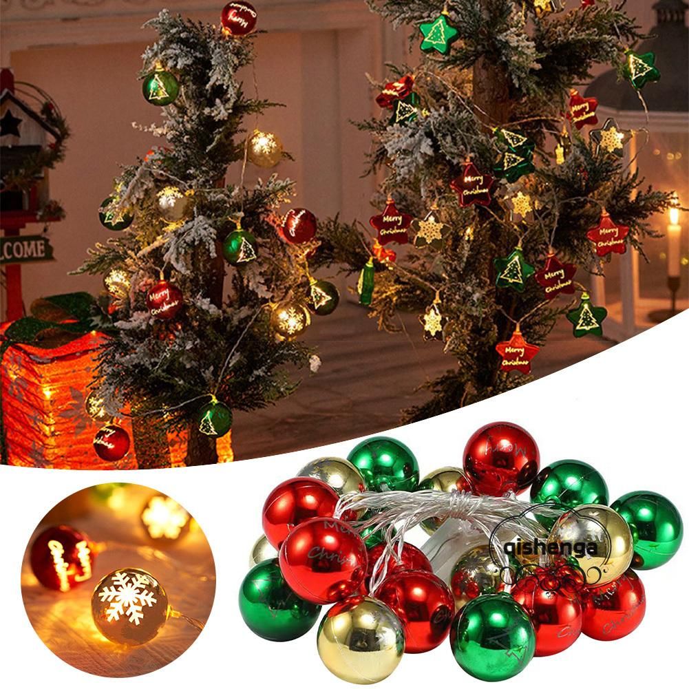 Star/Ball/Bulb Hanging String Lights Xmas Festival Party