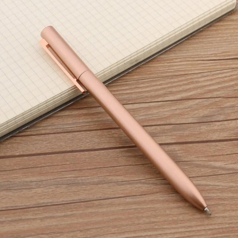 High Quality METAL BALLPOINT PEN rose golden spin Stationery Office Supplies Signature ink pens