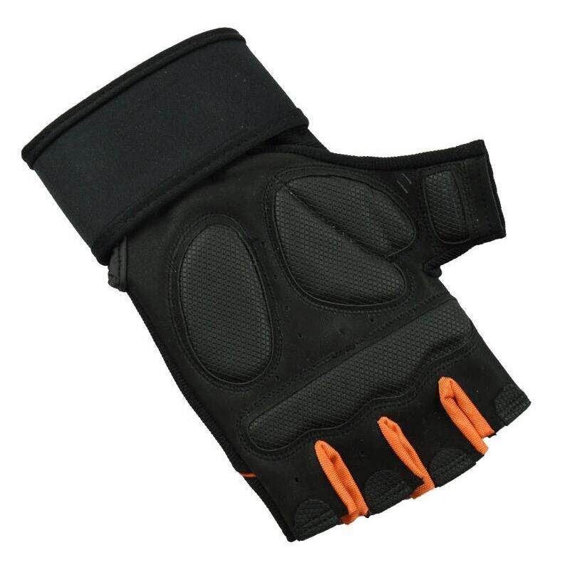 For Men Women M/L/XL 1 Pair Gym Neoprene Weight Lifting Half Finger Bodybuilding Powerlifting Wrist Training Exercise Orange Black Orange XL