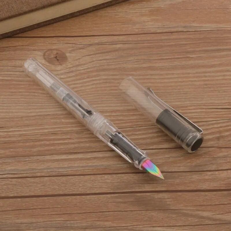 Transparent pen Resin Silver Stripe EF Nib Fountain Pen Stationery Office school supplies Writing