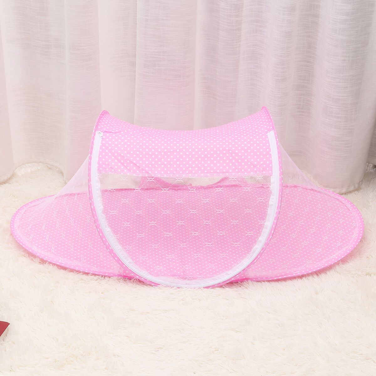 Baby Crib Netting Portable Foldable Tent Bed Mosquito Newborn Sleep Netting Travel Play Pink