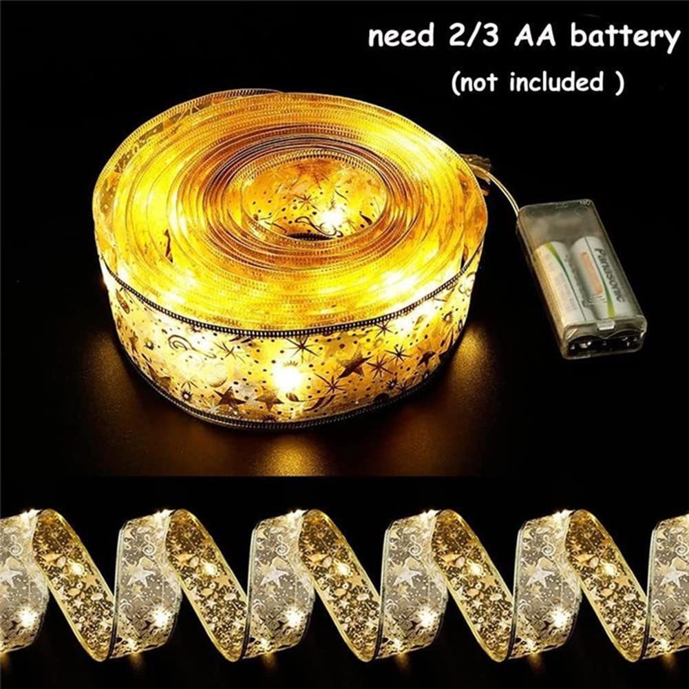 Christmas Ribbon Fairy Light Battery Operated Led Christmas