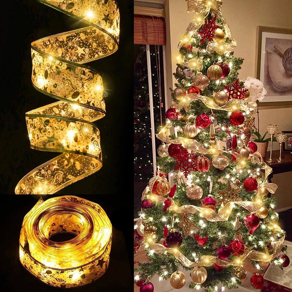 Christmas Ribbon Fairy Light Battery Operated Led Christmas