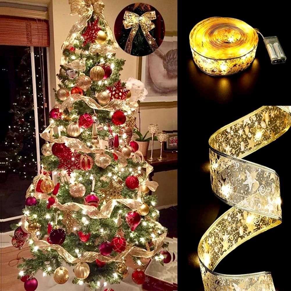 Christmas Ribbon Fairy Light Battery Operated Led Christmas