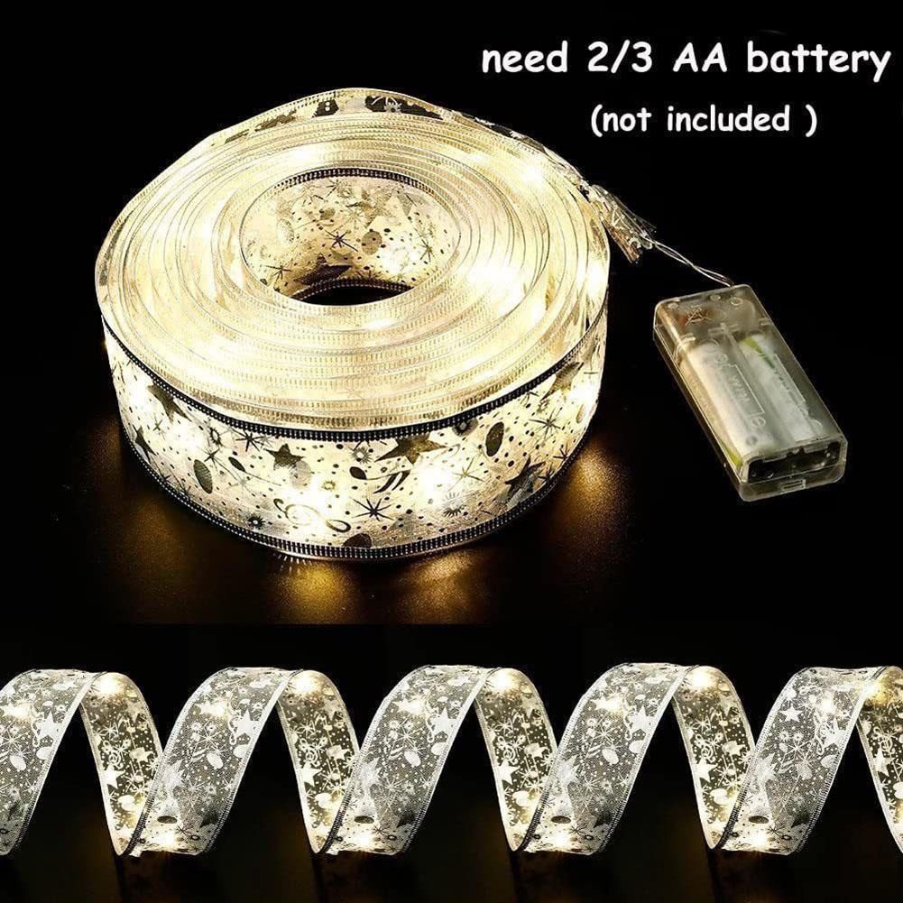 Christmas Ribbon Fairy Light Battery Operated Led Christmas