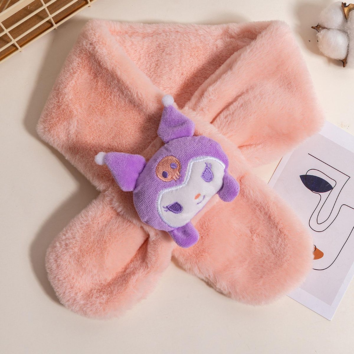 Neck Winter Scarf Washable Baby Kids Scarf Dark Pink