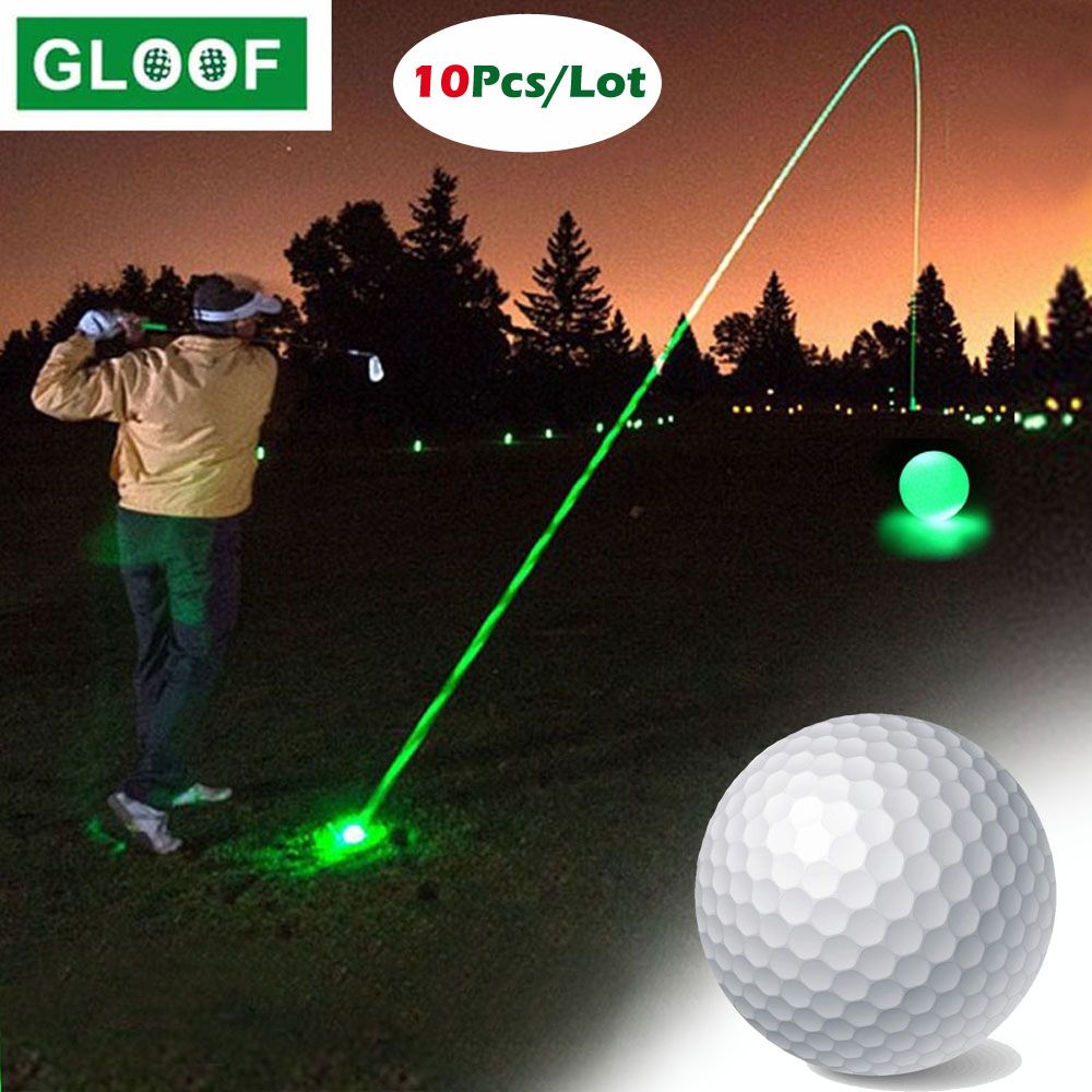 10pcs/lot Night Golf Balls Luminous Light Up Golf Balls