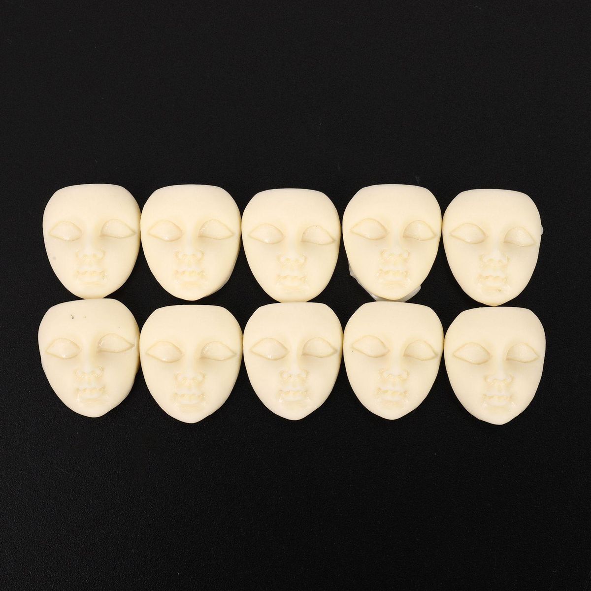 10Pcs Mini Masks Resin Mask Flatback Cabochon Beige Girl