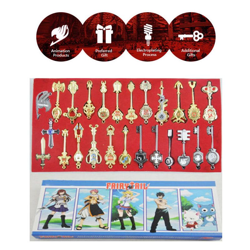 Fairy Tail Lucy Celestial Zodiac Spirit Gate Keys 18pcs Necklace