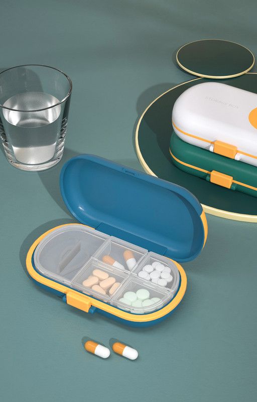 Travel Pill Case Portable Pill-cut Box With Compartments