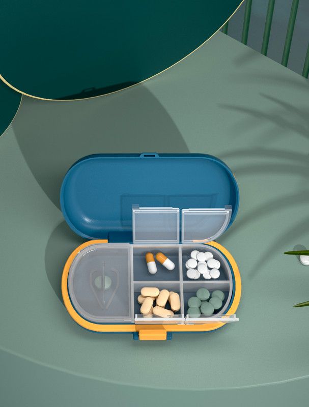 Travel Pill Case Portable Pill-cut Box With Compartments