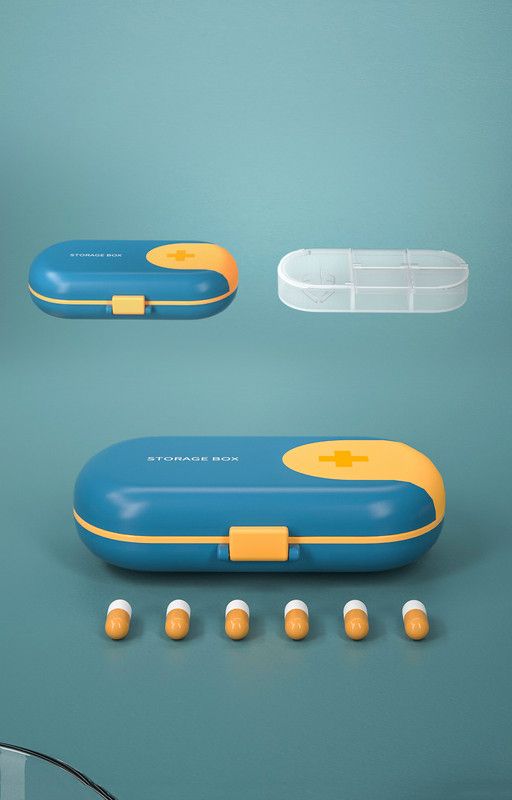 Travel Pill Case Portable Pill-cut Box With Compartments