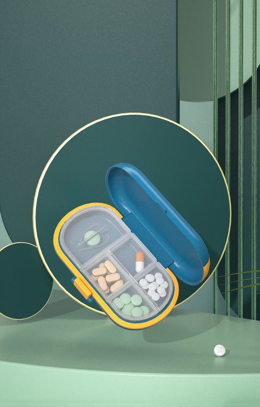 Travel Pill Case Portable Pill-cut Box With Compartments