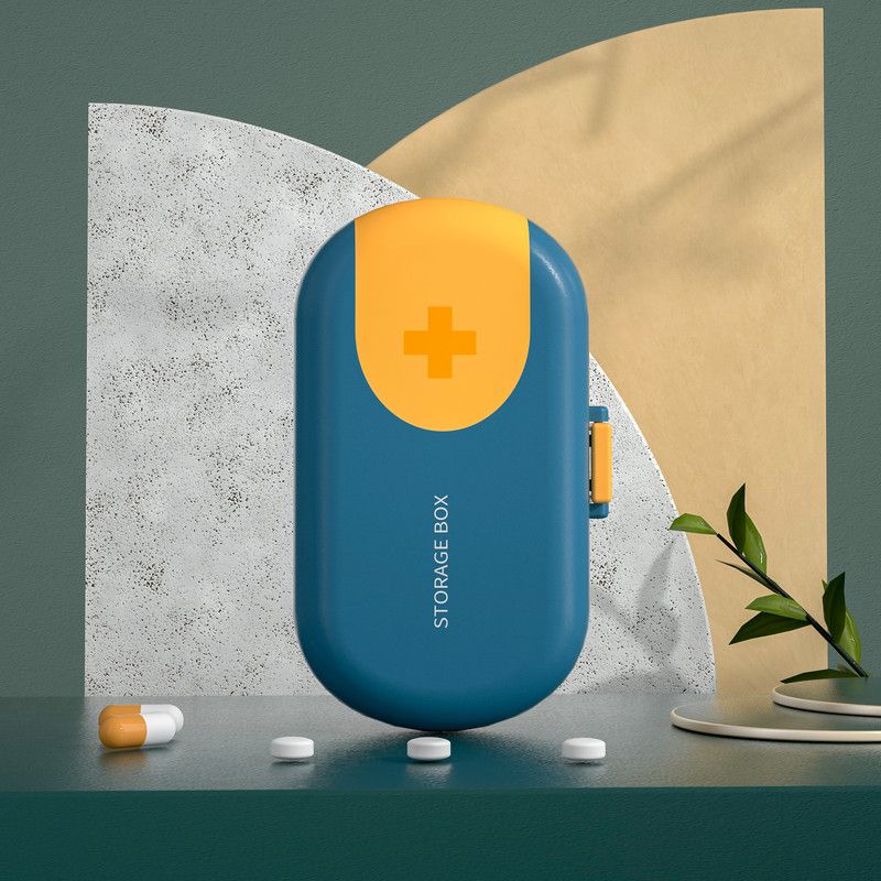 Travel Pill Case Portable Pill-cut Box With Compartments