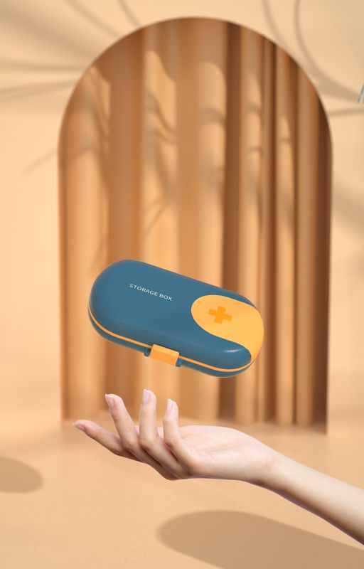 Travel Pill Case Portable Pill-cut Box With Compartments