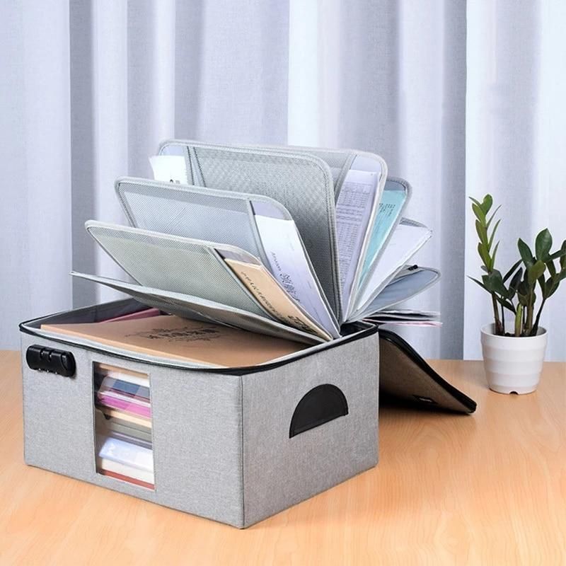 High Capacity Multilayer Briefcase Office Documents Organize Package Credentials Credit Card Wallet Storage Pouch Accessories