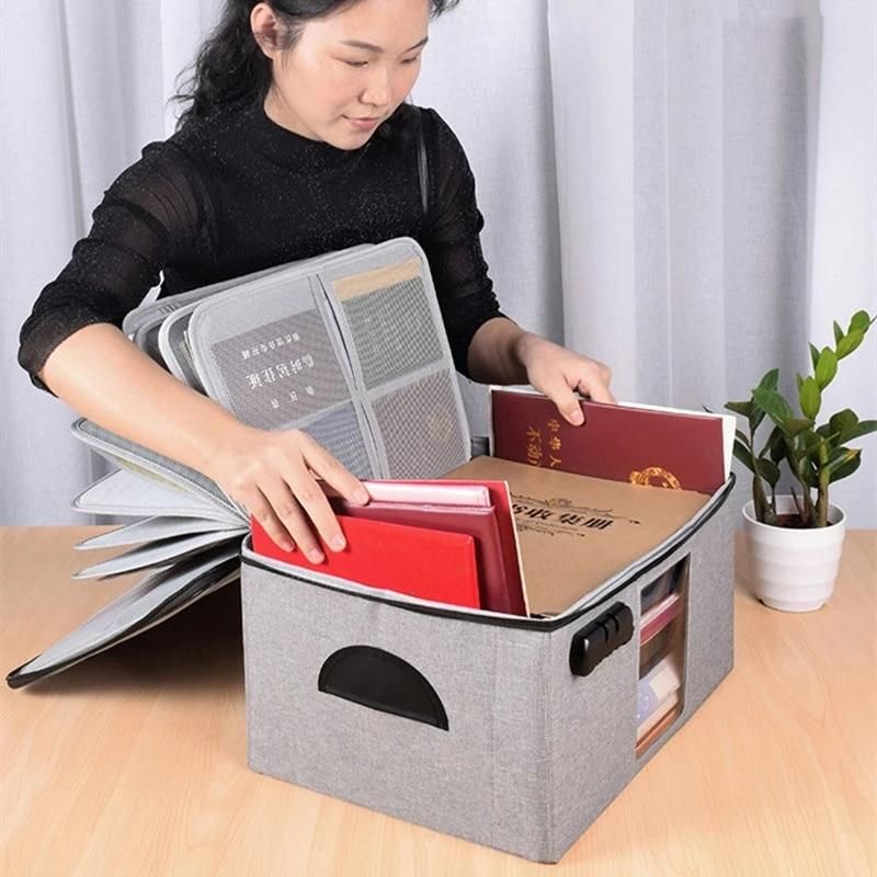 High Capacity Multilayer Briefcase Office Documents Organize Package Credentials Credit Card Wallet Storage Pouch Accessories