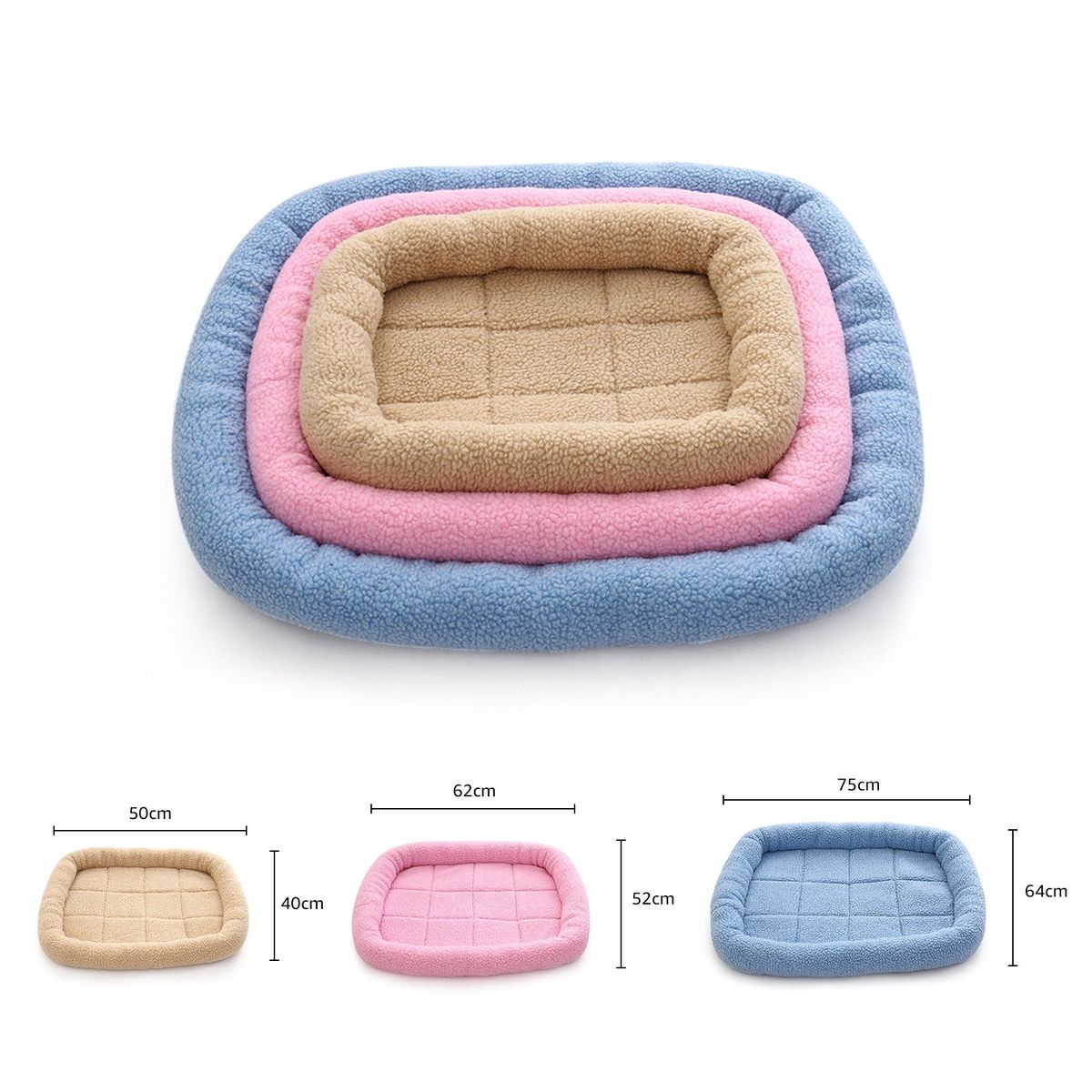 Waterproof Fleece Pet Bed Winter Warm Dog Bed Cat Bed Mat