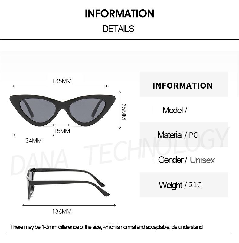 FG09 Sexy Ladies Cat Eye Vintage Sun Glasses - Black