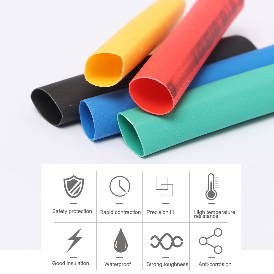 129 PCS / Box Waterproof High Toughness Oxidation Resistance Seal Heat-shrinkable Butt Wire Tube