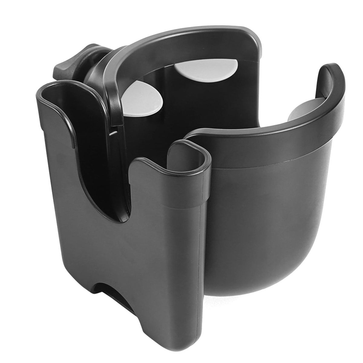 Stroller Cup Holder 2 in 1 Phone & Bottle Holder with Anti-slip Pad Universal Cup Holder Rack for Buggy with Adjustable Clamp