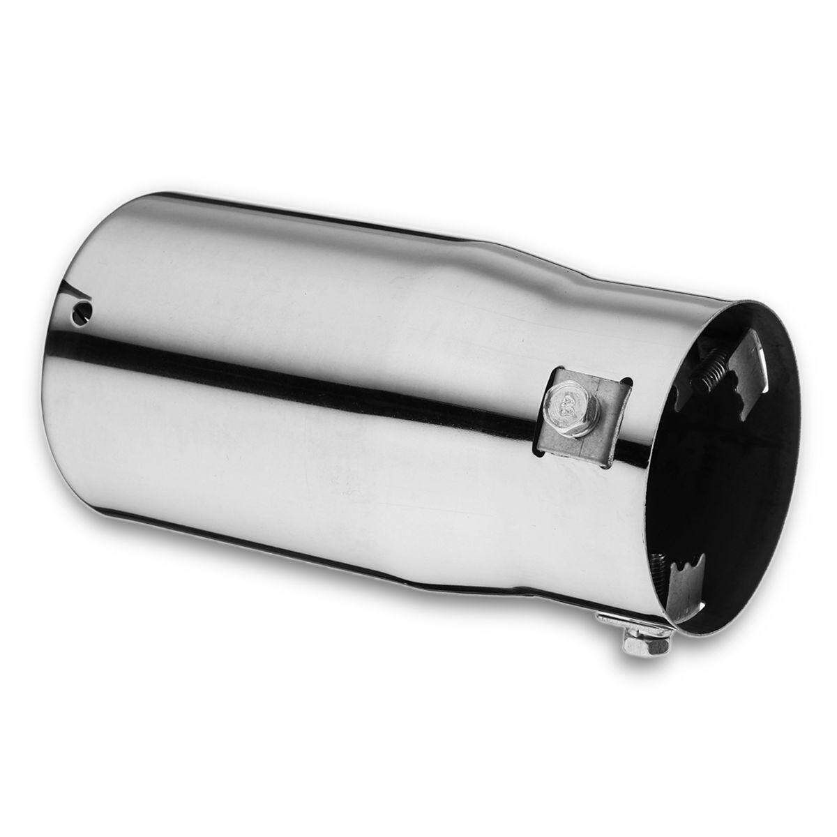 75mm Car Tail Exhaust Pipe Chrome End Trim Stainless Steel Muffler Universal