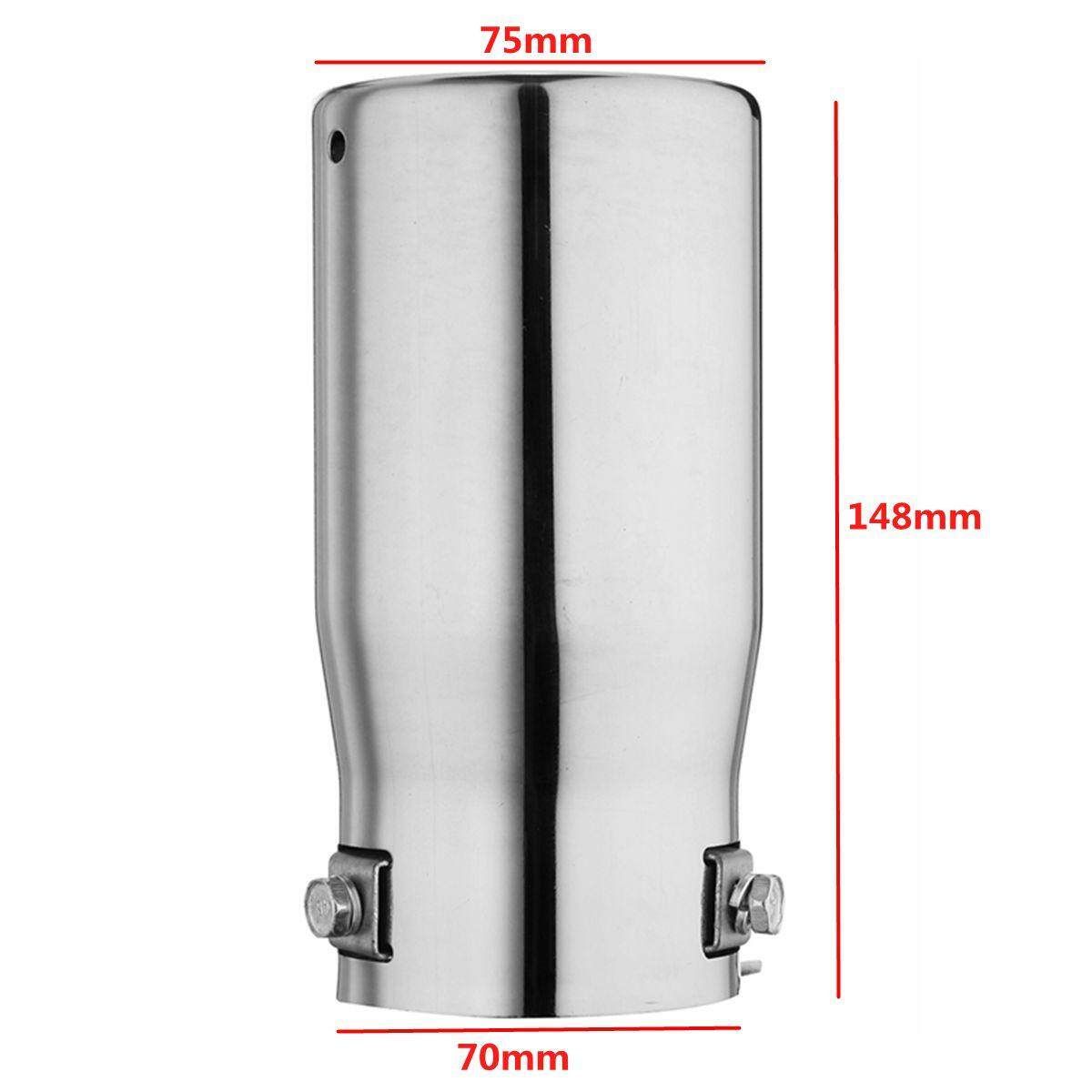 75mm Car Tail Exhaust Pipe Chrome End Trim Stainless Steel Muffler Universal