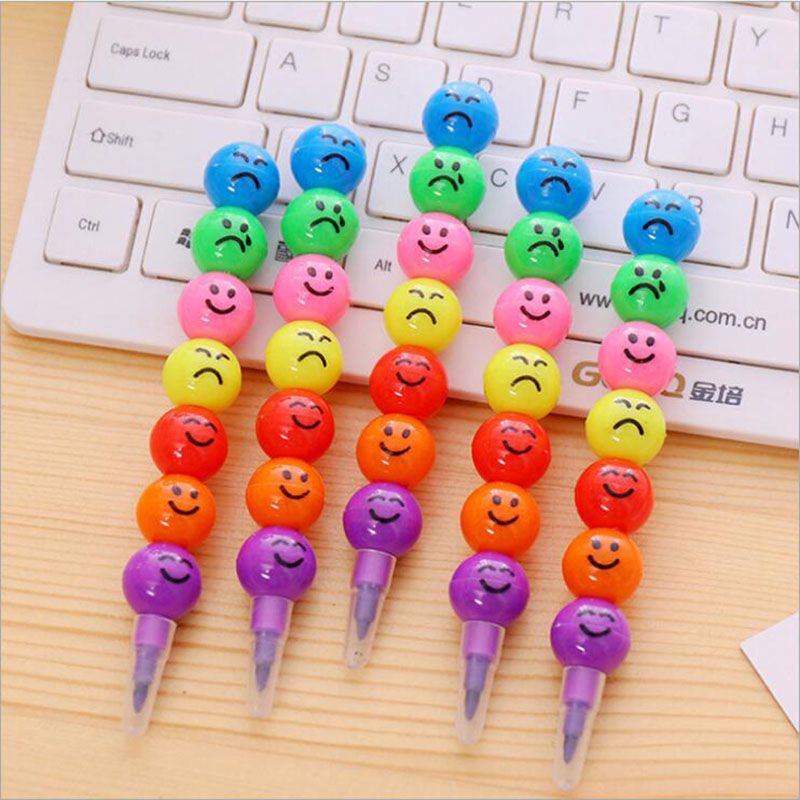 7 Colors Crayon Crayon Creative Cartoon Sugar Coated Smile