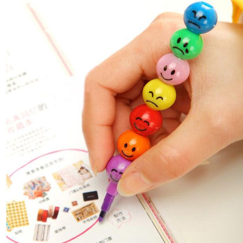 7 Colors Crayon Crayon Creative Cartoon Sugar Coated Smile