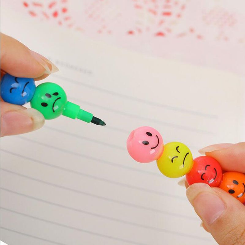 7 Colors Crayon Crayon Creative Cartoon Sugar Coated Smile