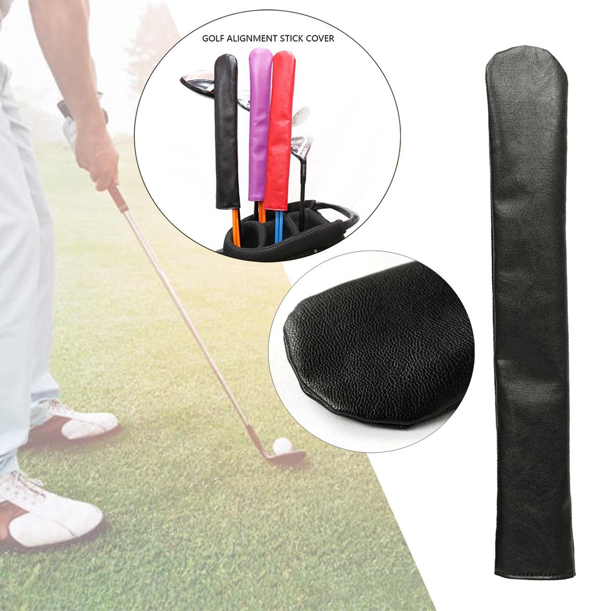 Golf Alignment , PU Leather, Hold AT Least Black