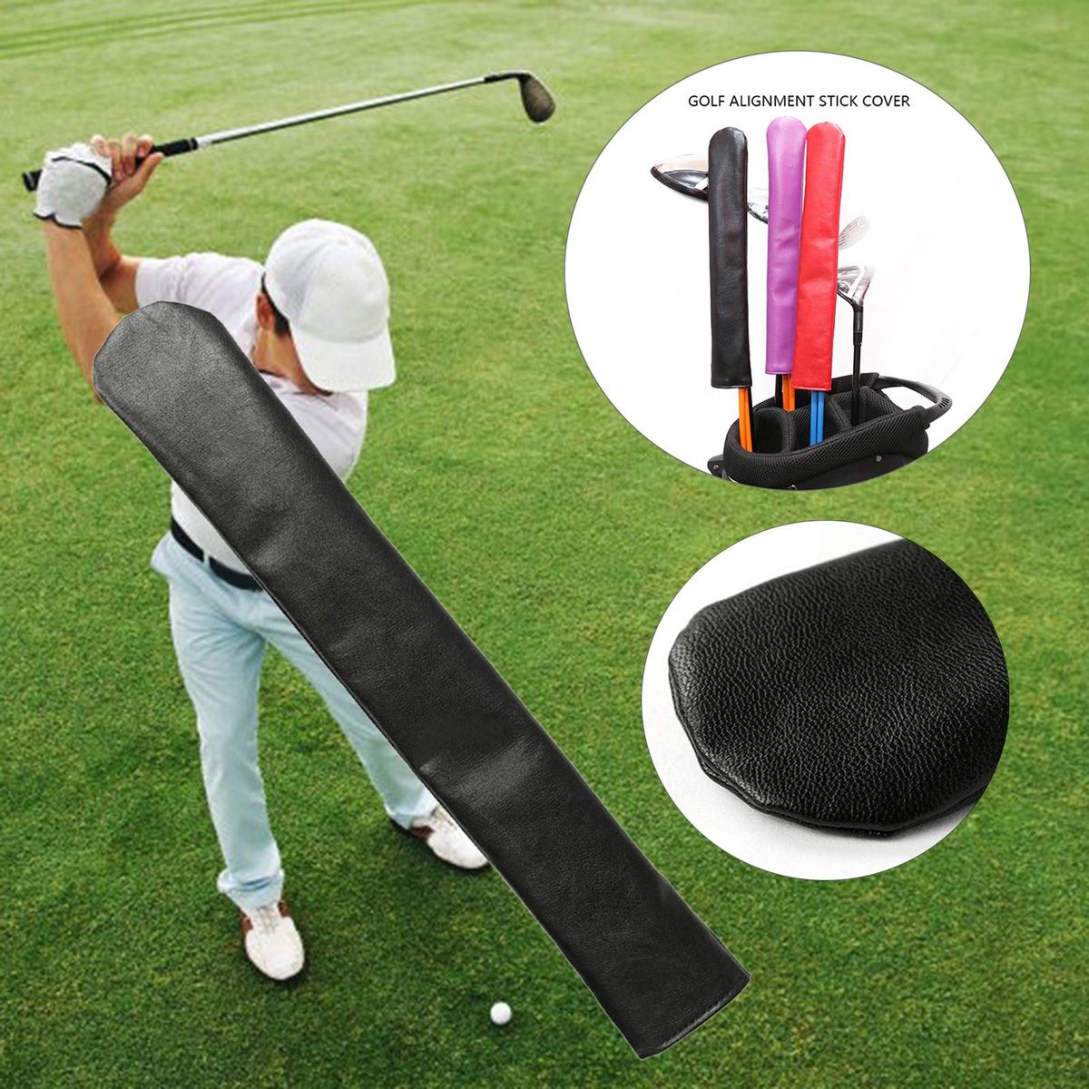 Golf Alignment , PU Leather, Hold AT Least Black
