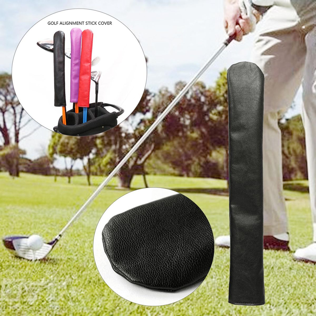 Golf Alignment , PU Leather, Hold AT Least Black