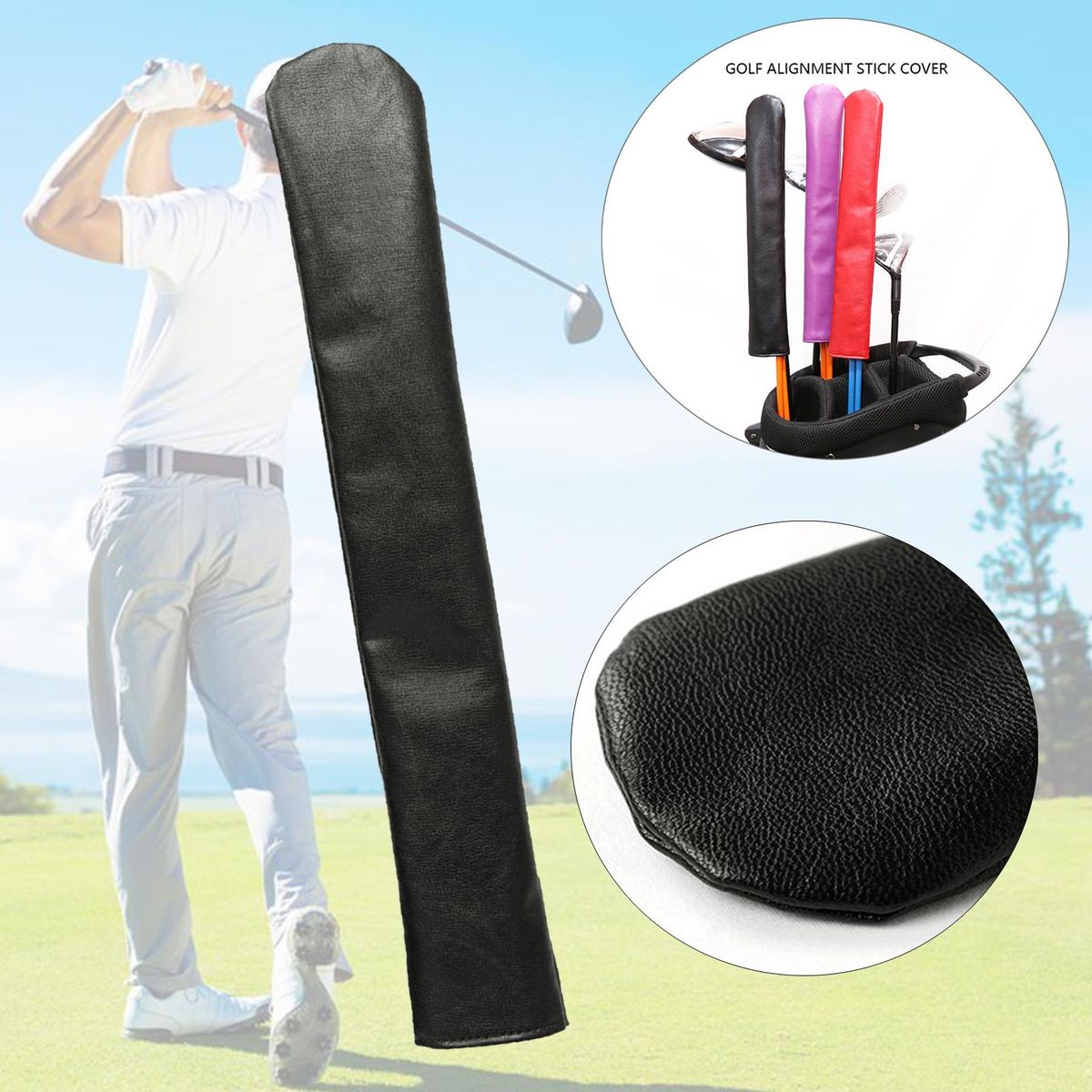 Golf Alignment , PU Leather, Hold AT Least Black