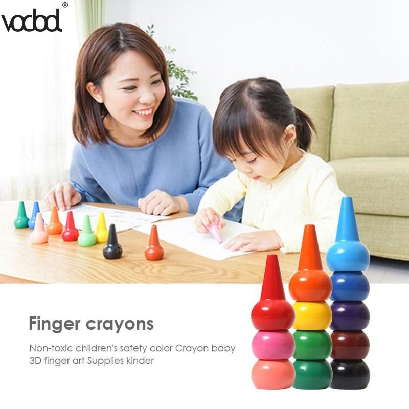 12pcs Non-Toxic Kid Painting Crayon Children Safety Color