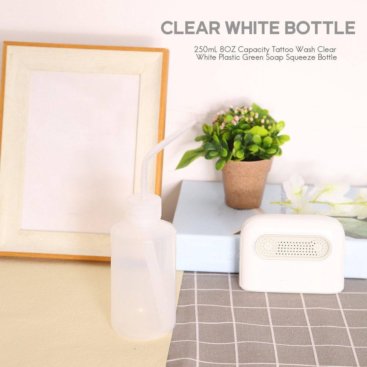 250mL 8OZ Capacity Tattoo Wash Clear White Plastic Green