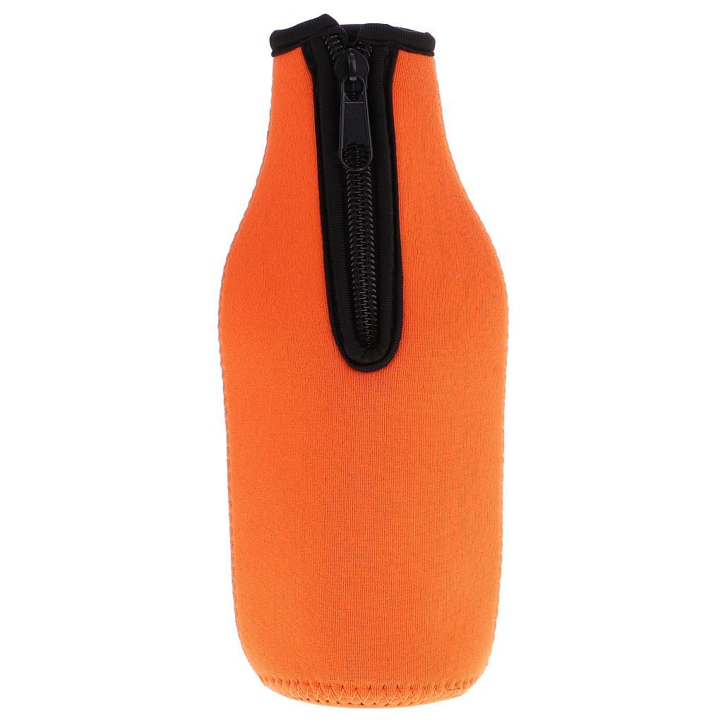 Neoprene 330ml  Bottle Sleeve Beverage   Insulator Orange