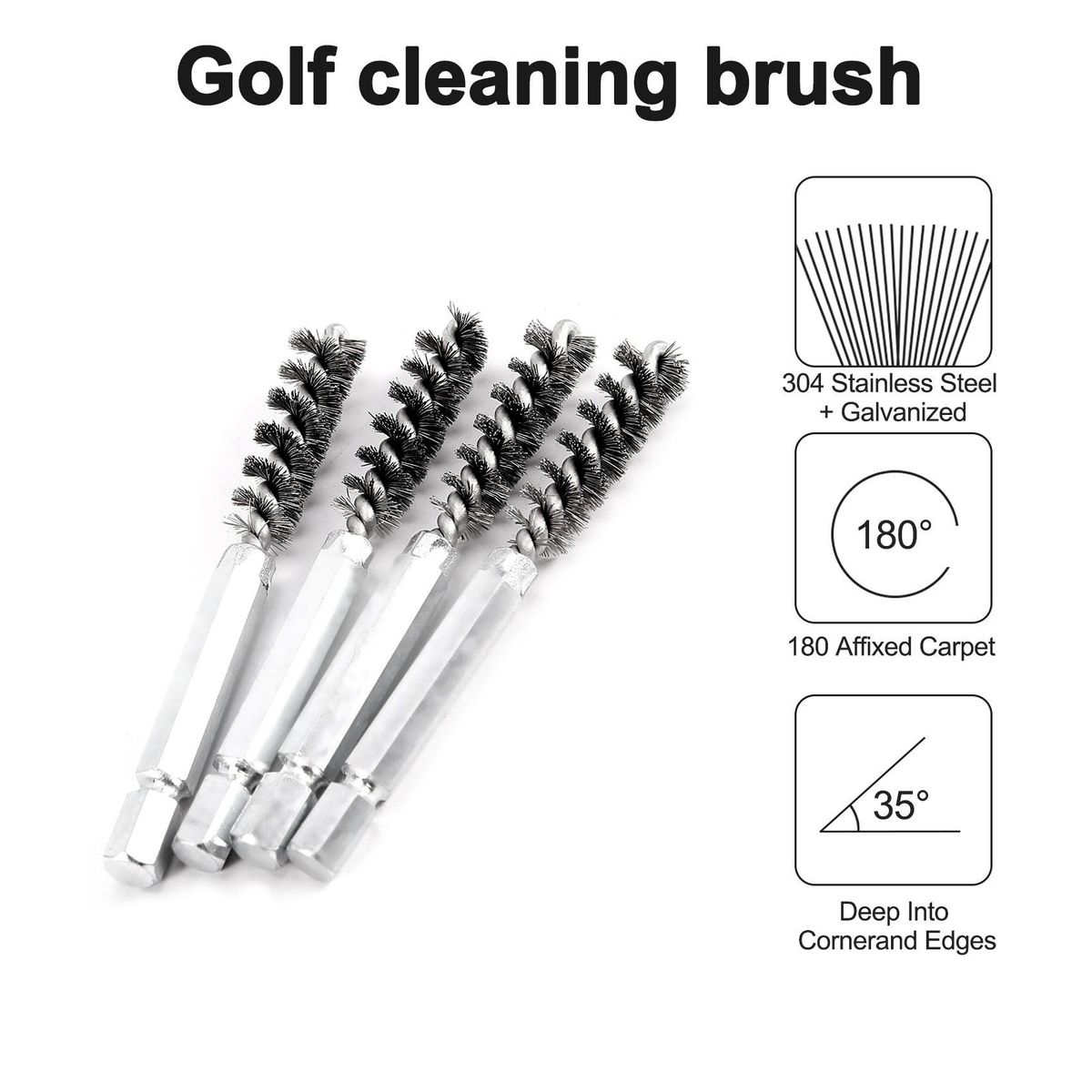 Golf Club Brush Wire Brush Cleaning Tool for Iron and Wood,4