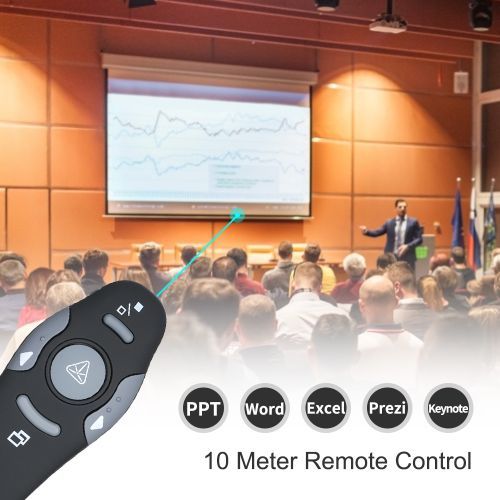 2.4GHz Wireless PPT Presenter Presentation Pointer Clicker With USB Receiver 360°