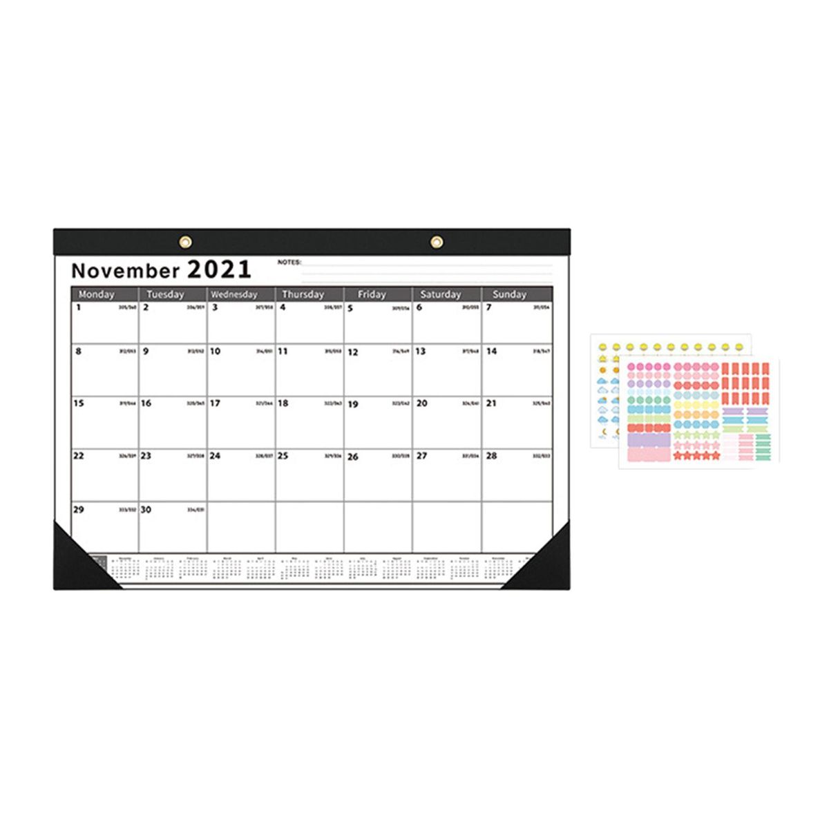 2022 Desktop Calendar Monthly Standing Yearly Agenda Organizer Black 2