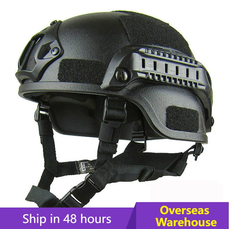 Sports Safety Paintball Helmet Tactical Airsoft Helmet Outdoor Riding Protect Equipment ABS Bicycle Motorcycle Helmet MtbHelmet(#Black)