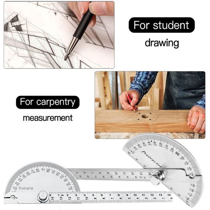 Stainless Steel Measuring Angle Ruler Easily Remove A  Urate In S Ale-stainless Steel Color-145mm