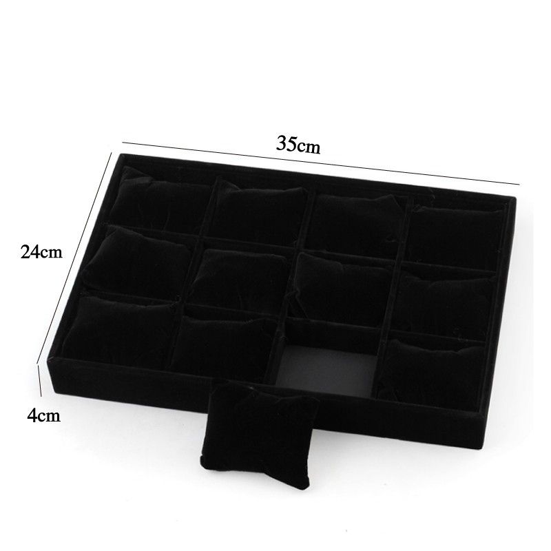12 Grid Velvet Bracelet Watch Box Storage Display Organizer