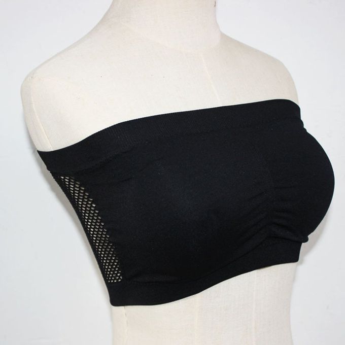 One Word Tube Top   No Steel Ring With  Hest Pad Hollow Ba K Bla K 3Xl-black-XXXL