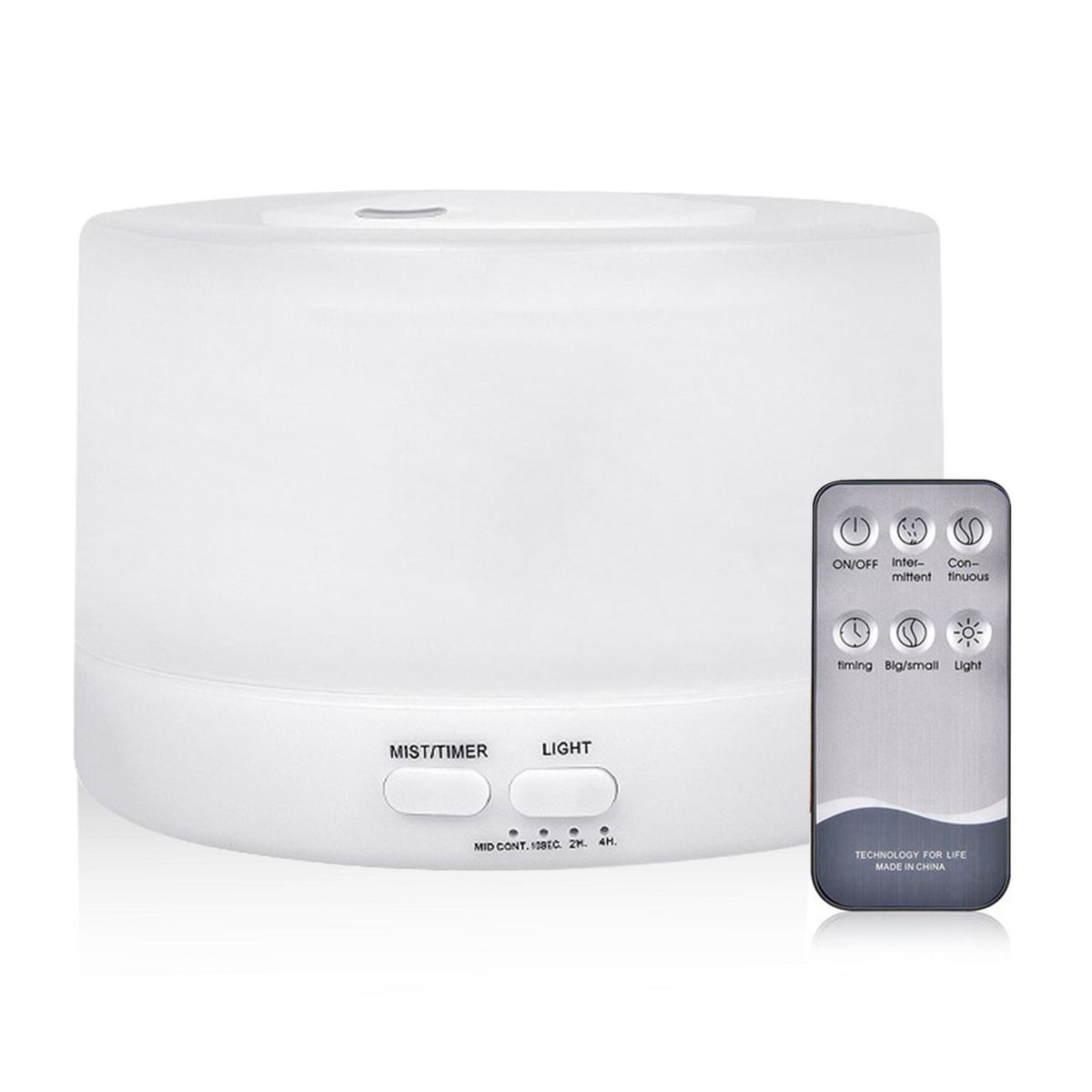 500ml U-ltrasonic Acoustic Air Humidifier Aroma Diffuser Mist Maker with Controller 7 Colorful Lights Changing/ Static Color Design 2 Levels T-imer T-ime Setting Double S-pray Modes for Yoga Office Home Bedroom Living Room Sp