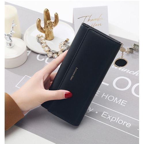 Women's Large Capacity Long Multi Card Slot Wallet - Black