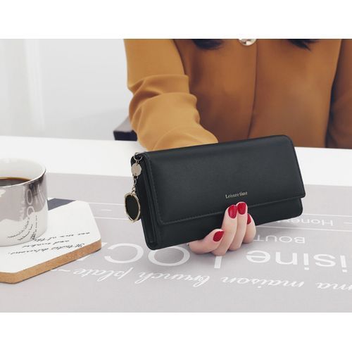 Women's Large Capacity Long Multi Card Slot Wallet - Black