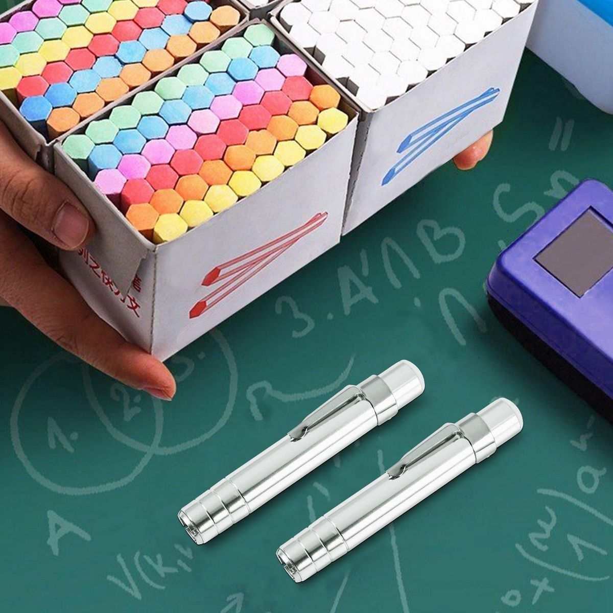 1Pcs metal Chalk Holder Teacher's Blackboard Saving Chalk