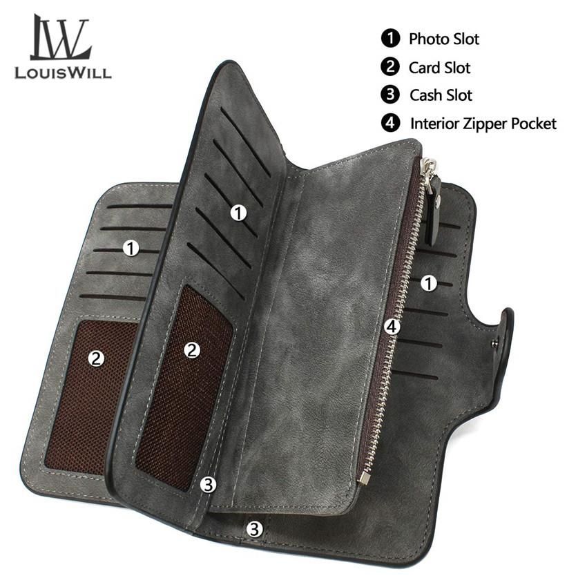 LouisWill Women Fashion Wallet Girls Long PU Leather Hand Bag
