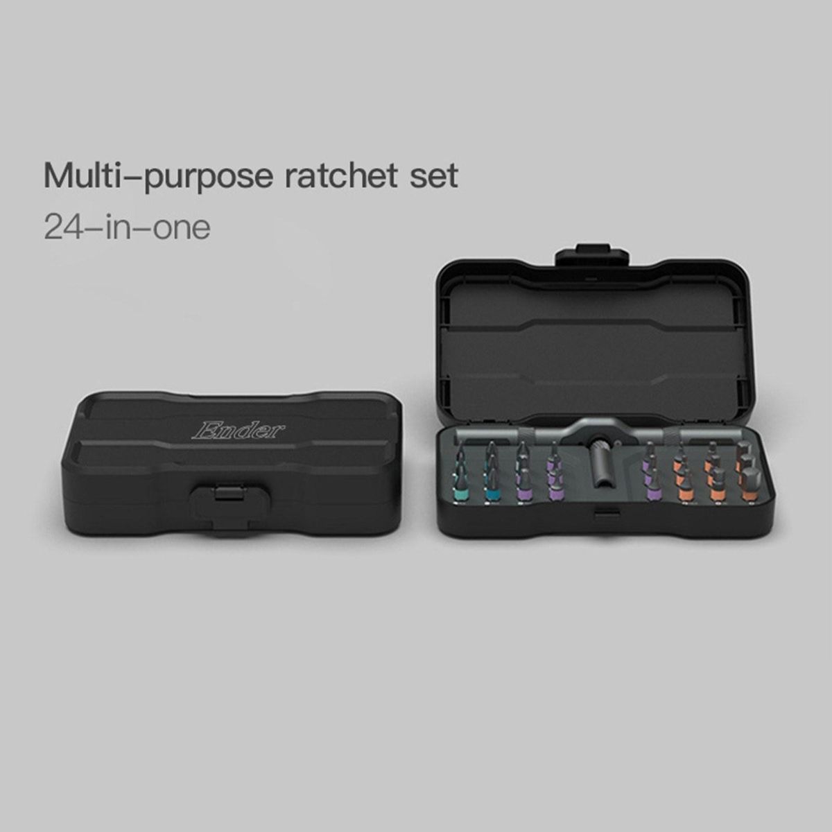 Original Creality Ender SR-1 Multi-Purpose 24pcs Ratchet Set Rotating Screwdriver Kit with Detachable Handle Tools for 3D Printer Mobile Phone Smartphone Game Console Tablet PC Furniture Bicycle Outdoor Repair